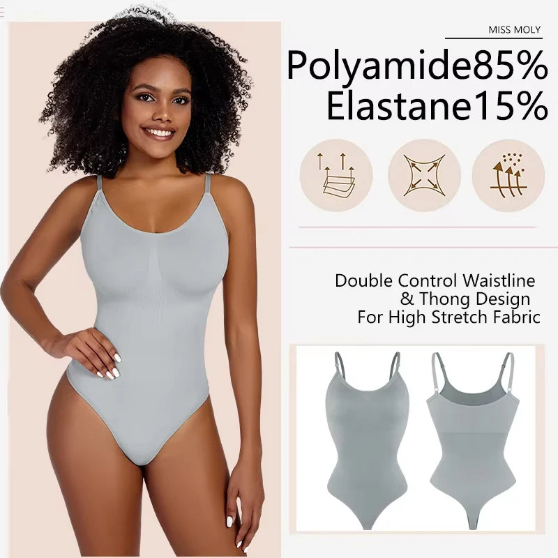 Seamless Shaping Sculpting Bodysuit with Straps