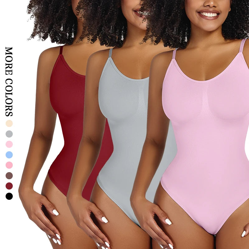 Seamless Shaping Sculpting Bodysuit with Straps